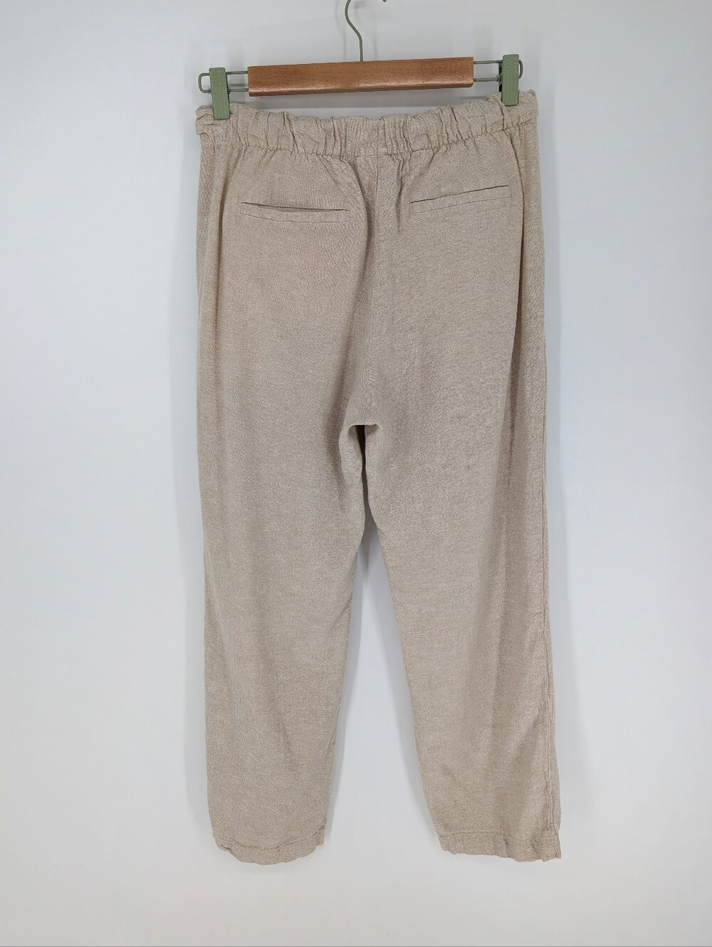 GAP Mid Rise Easy Pants Pull-on Drawstring Linen-Blend Flax Beige Small 2025 - Picture 4 of 7